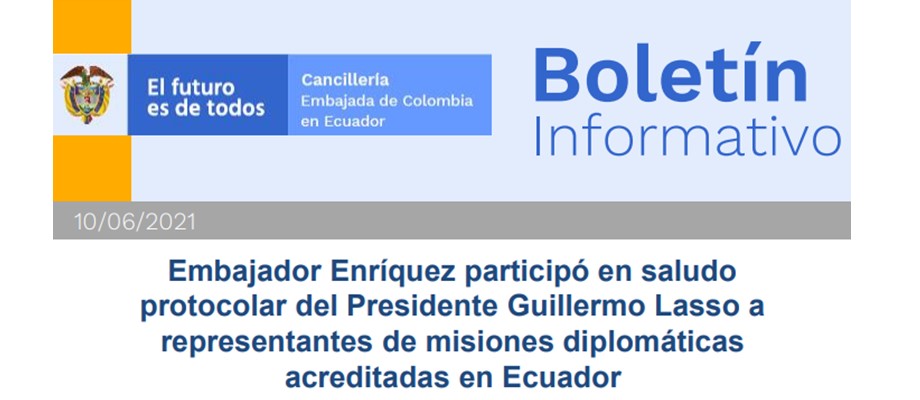 Boletín informativo de la Embajada de Colombia en Ecuador 