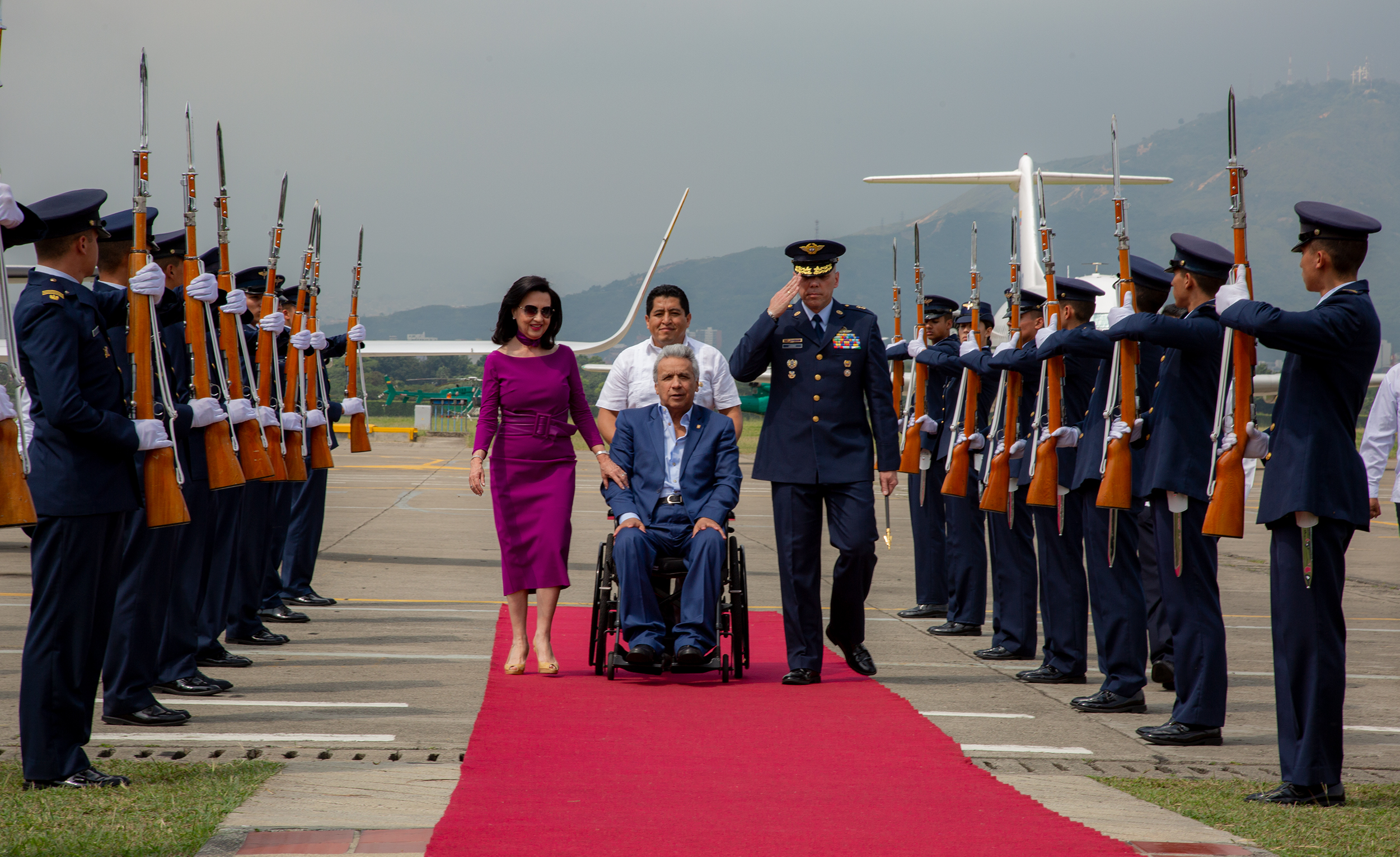 Canciller Claudia Blum recibió al Presidente Lenín Moreno, quien llegó a Cali al Encuentro Presidencial del VIII Gabinete Binacional Colombia - Ecuador