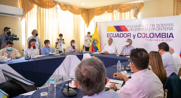 La Embajada de Colombia en Ecuador acompañó el encuentro presidencial Colombia – Ecuador, en zona de frontera