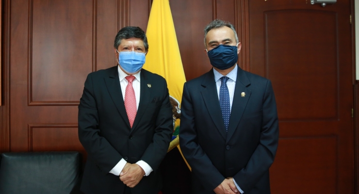 Embajador Manuel Enríquez expuso los temas de mayor importancia para Colombia ante Viceministro de Relaciones Exteriores del Ecuador